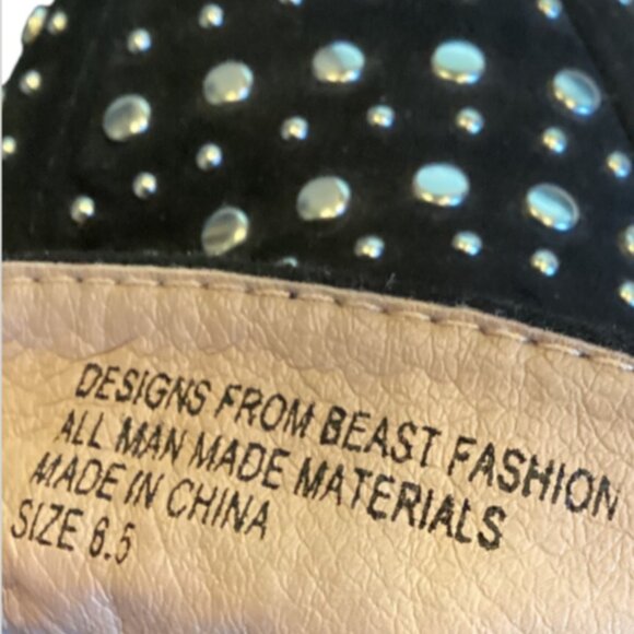 Beast Fashion Rhinestone Studded Mules Slip On Sz 6.5 #294D - Picture 11 of 11